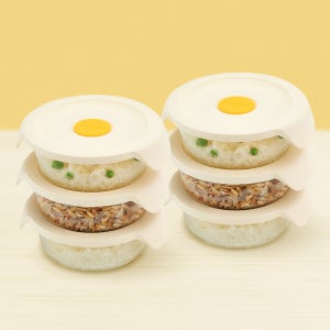 1+1 스탠다드145 간편한끼 냉동밥용기 원형 유리 밀폐용기 390ml 3P 2세트