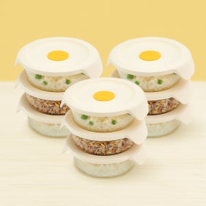 1+1+1 스탠다드145 간편한끼 냉동밥용기 원형 유리 밀폐용기 390ml 3P 3세트
