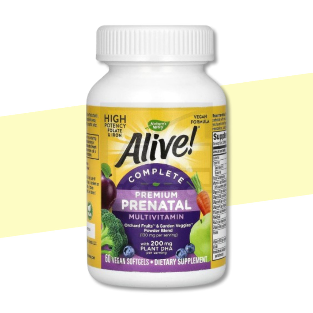 네이쳐스웨이 <b>얼라이브</b> 컴플리트 <b>프리네이탈 멀티비타민</b> 200mg 60정