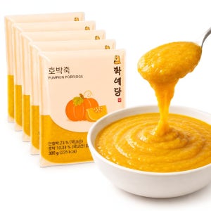 학예당 호박죽 300g 5팩 국내산 단호박 냉동 파우치 식사대용 간편식