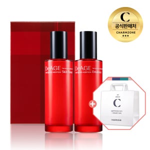 참존 디에이지 레드 애디션 듀오 세트(스킨+에멀전)+쇼핑백 피부탄력 수분보충 엄마 화장품 선물 세트