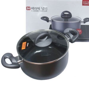 키친플라워 IH 세라믹 양수 인덕션냄비 20 전골 찌게 스텐 주물