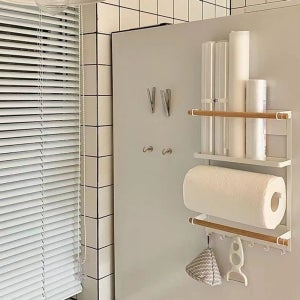 냉장고자석 선반 걸이 철판벽 마그네틱 화이트 무타공 냉장고 냉장고정리트레이 식탁정리함