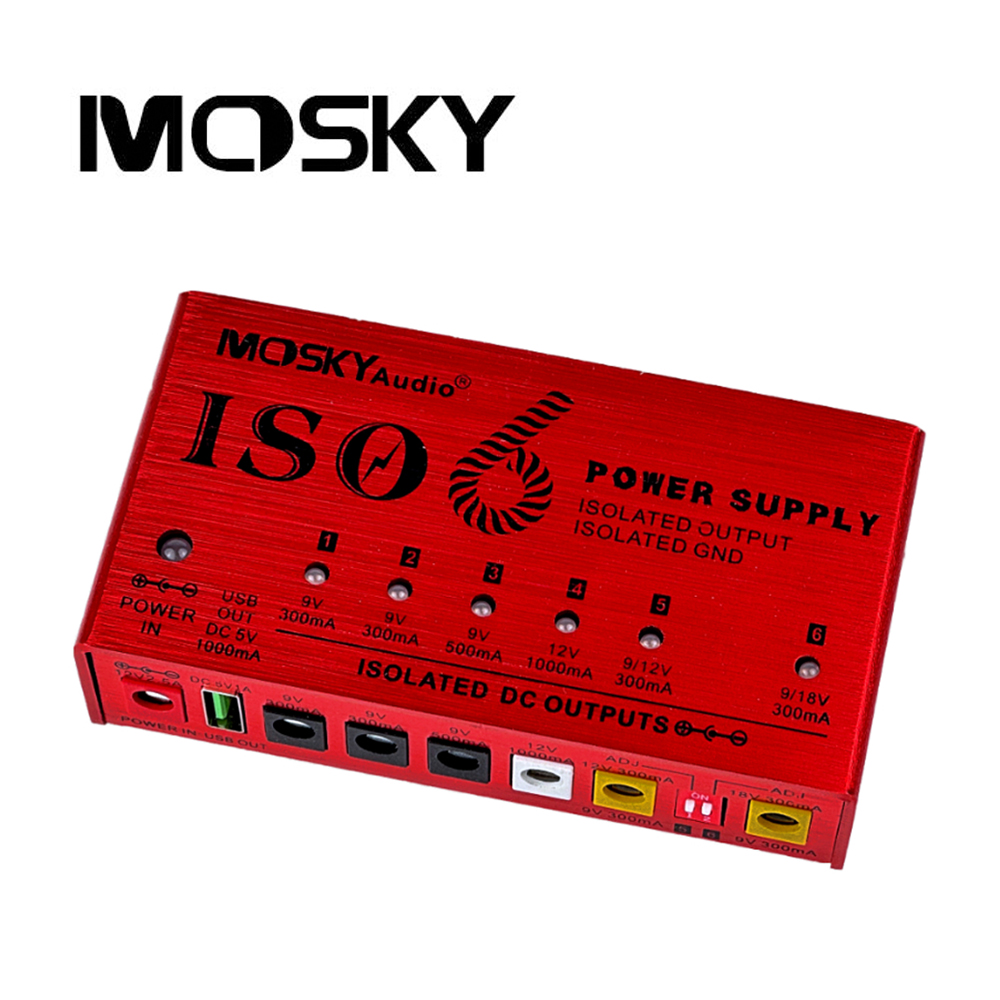 모스키 이펙터 페달보드 트랜스 내장 독립접지 파워서플라이 ISO-8