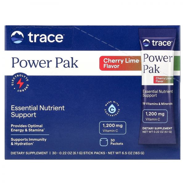 Trace, 파워 팩, 체리 라임, 30팩, 각 6.1g(0.22oz) Trace (트레이스)