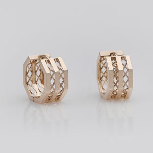 아벨리아 14k 18k 원터치귀걸이 그릴 망사 링귀걸이