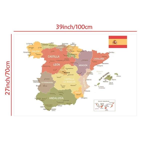 스프레이 스페인지도 100x70cm 프린팅 벽 포스터 그림 홈 인테리어 여행 학교 용품 Mapa de España
