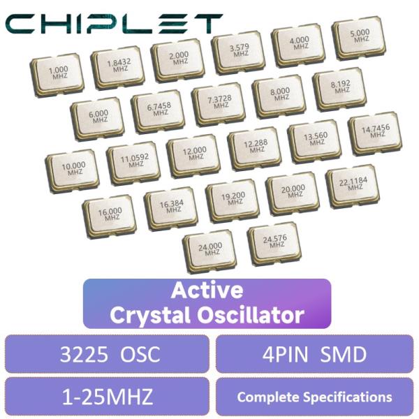 멀티<b>부스트</b> 5pcs SMD 3225 액티브 크리스털 <b>발진</b>기 OSC 4Pin 1MHZ 2.53.2