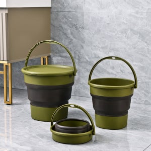 다용도 접이식 버킷 양동이 자바라 바스켓 세차 물통 9L/17L