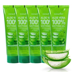 순도100% 수분가득 무알콜 수딩젤 고보습 진정 쿨링겔 알로에베라, 260ml, 5개
