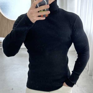 딱붙는 삼각골지 면스판 목티 폴라티