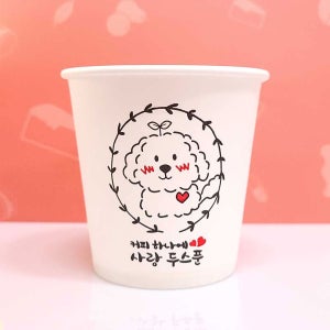 강아지 인쇄 무형광 천연펄프 일회용 정수기 종이컵 190ml, 1000개입, 2개