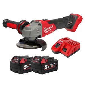 밀워키 충전 앵글그라인더 18V 5.0AH 100mm M18 FSAGV100XB-502X