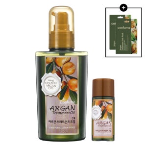 (+파우치2매) 과일나라 컨퓸 아르간 트리트먼트 헤어 오일 손상모발 에센스 120ml+25ml, 1개