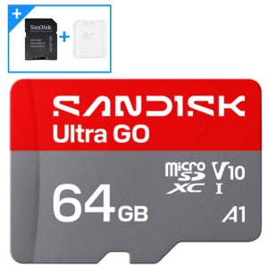 샌디스크 마이크로 SD카드 64GB 64기가 울트라 블랙박스 카메라 핸드폰 메모리 SD어댑터+케이스