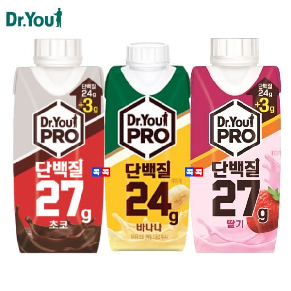 닥터유 프로 단백질 드링크 250ml 딸기 바나나 초코 혼합 24개입 선택