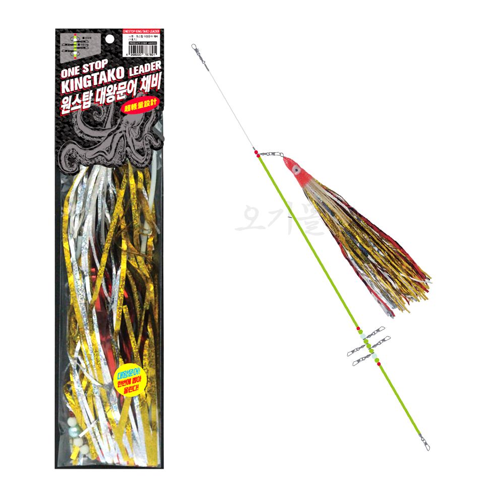 [오기몰] 니켄 원스탑 대왕문어채비 꼴뚜기 야광구슬 선상 낚시