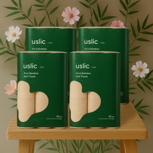 어슬릭 대나무휴지 먼지없는 두루마리휴지 롤 화장지 물에녹는 30m, 30롤, 4팩