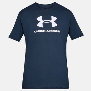 언더아머 반팔 티셔츠 UA 스포츠스타일 로고 네이비 1329590 408