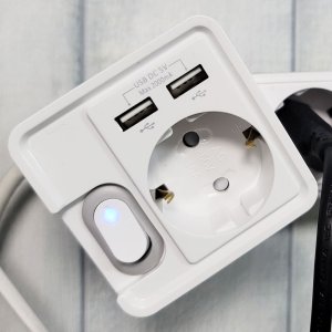 USB 콘센트 대기전력 차단 멀티탭 1구 절전형 국산 돼지코 멀티 충전