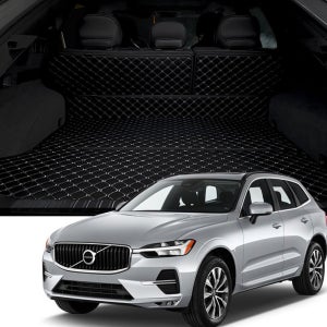 볼보 XC60 하이브리드 (20~) 퀄팅 가죽 자동차 트렁크매트 풀커버 세트 방수 차박