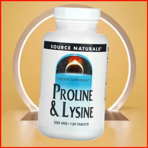 소스 내추럴스 L<b>프롤린 L</b><b>라이신 550mg</b> 120정 미국내수용