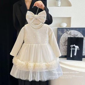 투에그 여아공주드레스 원피스 세트 여자아이 드레스 리본헤어핀세트 연주회의상 유아생일파티옷