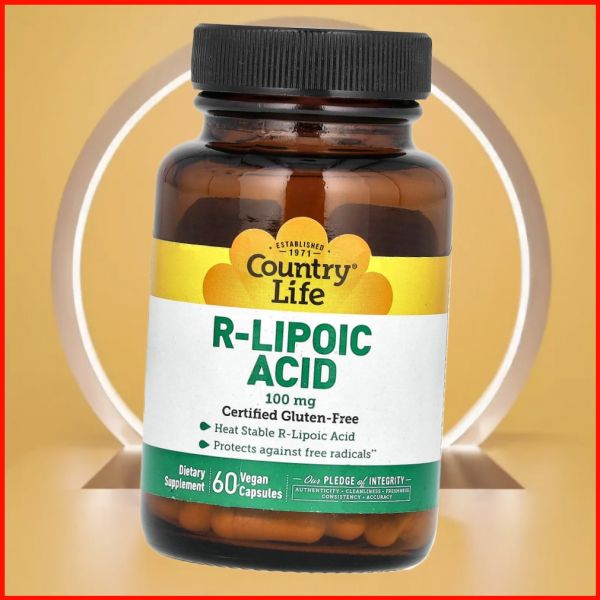 컨트리 라이프 R리포산 100mg 식물성 캡슐 60정 미국내수용