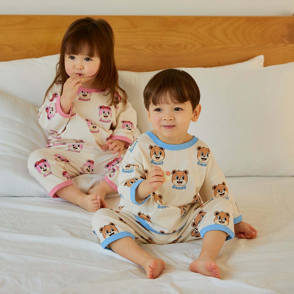 베베곰 토들러 헐렁핏 7부 실내복 봄 가을 간절기 아기 유아 내복 BGK7LW24