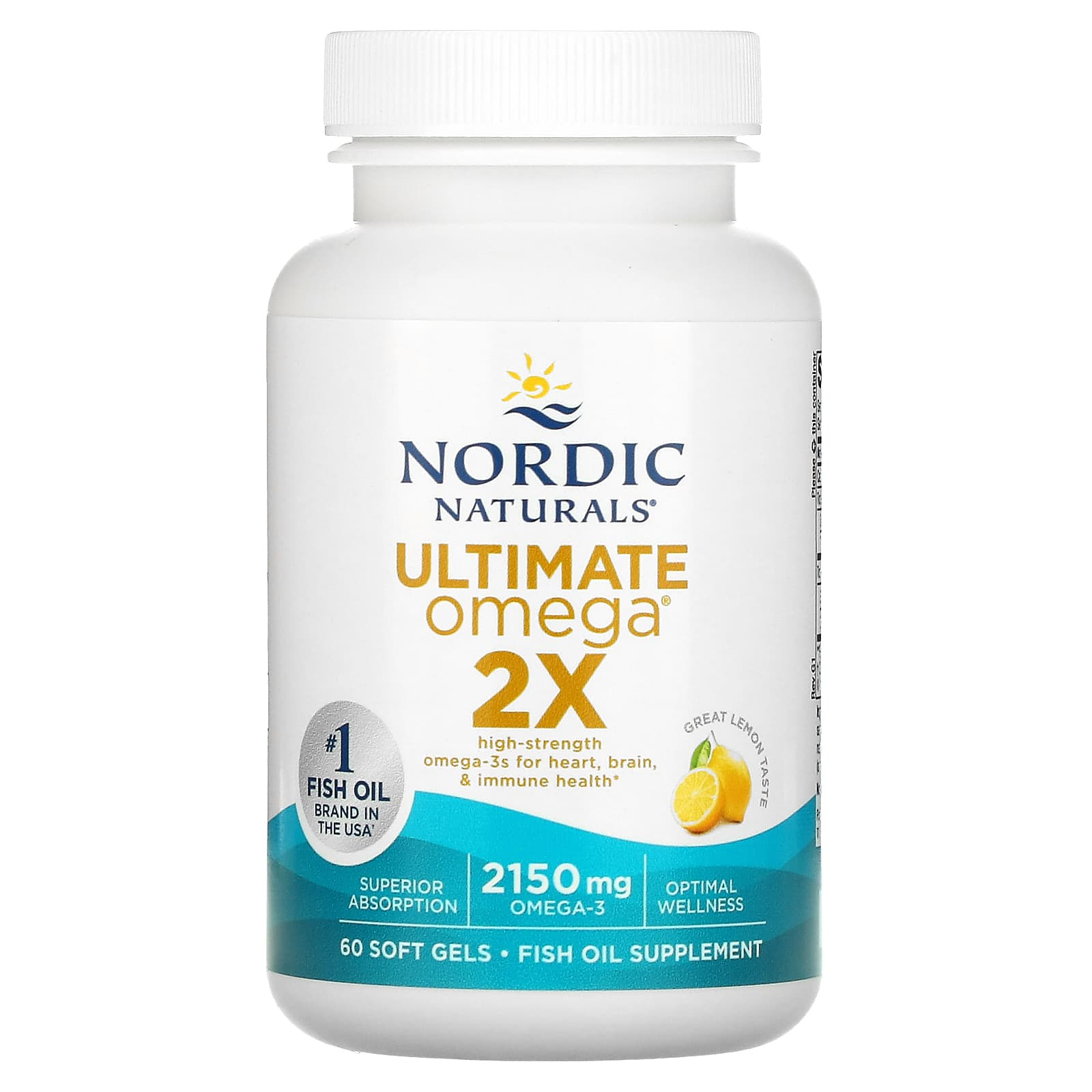 노르딕내추럴 얼티메이트 오메가3 2X 레몬맛 2150mg 60정