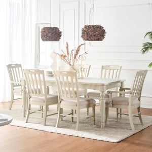 미라지가구 Luno 루노 화이트 세라믹 원목 6인용 식탁세트 클래식 1800