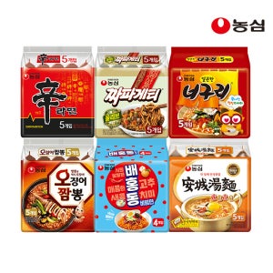 농심 봉지라면 15+15 골라담기 (신라면/짜파게티/안성탕면/너구리 외 8종)