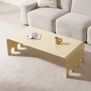찰리도 머플러 거실 소파 테이블 1200x600mm, 버터크림