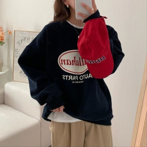 여성 맨투맨 레터링 봄 가을 겨울 맨투맨 간절기 오버핏 기모 티셔츠 빈티지상의 데일리룩