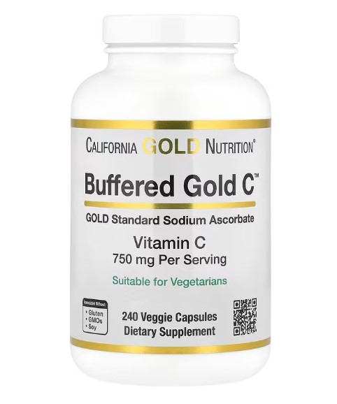 캘리포니아골드뉴트리션 CGN <b>버퍼드비타민C</b> 중성<b>비타민</b>씨 <b>750mg</b> 240<b>캡슐</b> 아스코르브산