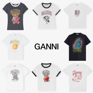 가니 반팔 반팔티 GANNI 위치 베어 레오파드 레몬 슬림 릴렉스