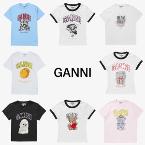 가니 반팔 반팔티 GANNI 위치 베어 레오파드 레몬 슬림 릴렉스