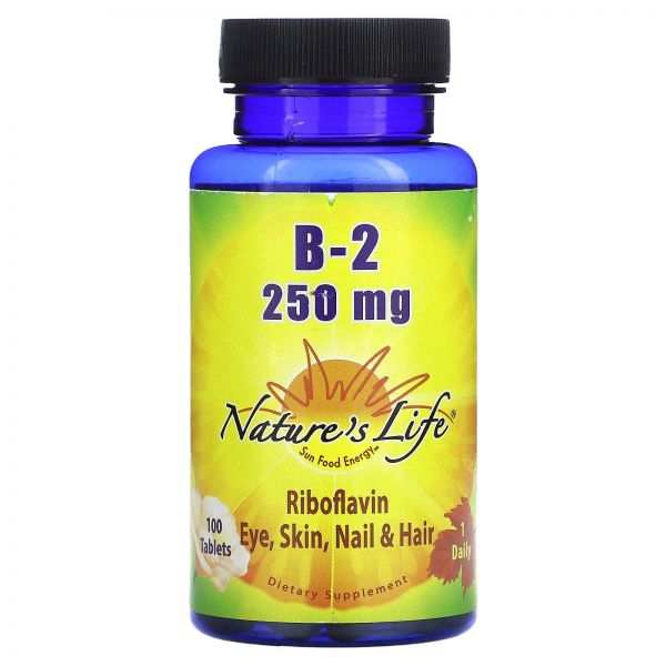Nature’s Life, B-2 리보플라빈, 250mg, 100정 Life (<b>네이처스 라이프</b>)