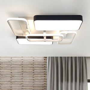 포유 국산 직사각 슬로우 거실5등 주광색 간접 주백색 LED 90W 거실등 교체