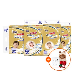 군 기저귀 프리미엄 밴드 신생아(SS) 60P 4팩(사이즈선택)+1박스 손소독제,2박스 크리스마스 양말,3박스 아기 바라클라바