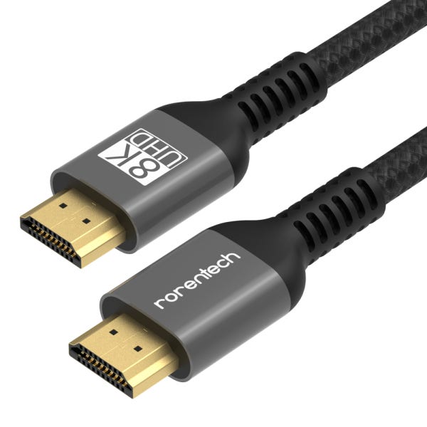 RRT 정품 공식몰 로랜텍 8K UHD 울트라 초고화질 듀얼 모니터 HDMI v2.1 단선방지 케이블 0.5m