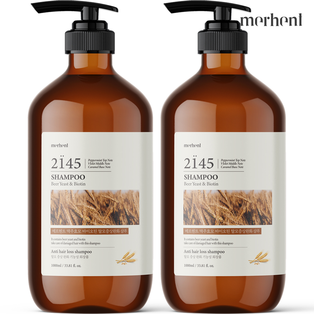 1+1 메르헨트 <b>맥주효모 탈모</b> 샴푸 1000ml 대용량 비오틴 두피 탈모증상완화 약산성