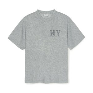 [MLB] 베이직 데님라이크 쿠퍼스 오버핏 반팔 티셔츠 NY (Melange Grey) 3ATSB1053