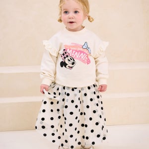 [밀크마일] [디즈니]베이비 미니마우스 도트슈슈상하복