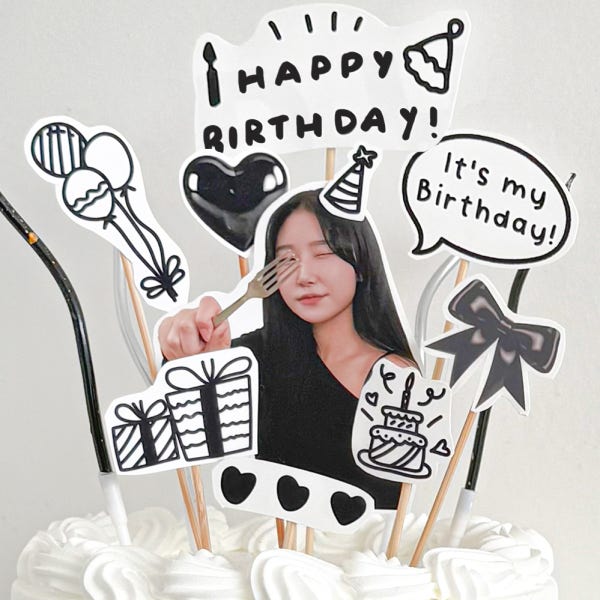 로나파티 케이크 토퍼 주문제작 생일 축하 파티 드로잉 포토 생신 이벤트 사진 만들기