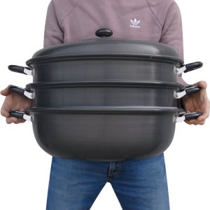 대용량 대형 업소용 냄비 찜냄비 곰솥 찜통 찜기 / 경질3단 찜솥 볶음솥 38cm