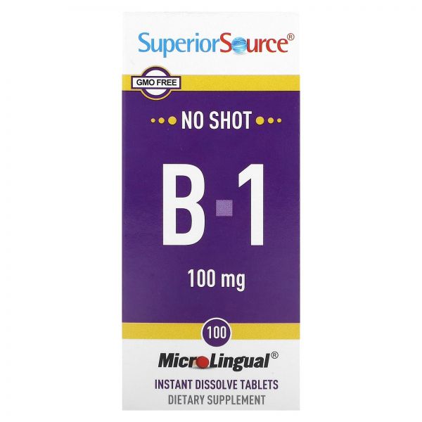 Superior Source, B-1, 100mg, 즉시 용해되는 정제 100정 Source (슈피리어 <b>소스</b>)