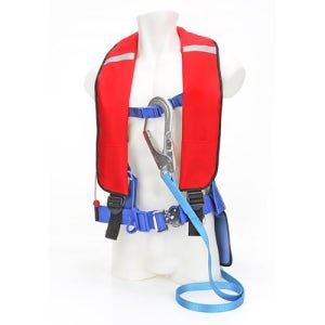 [폰터스] 팽창식 구명조끼 상체식 안전벨트 웨빙죔줄 최신원터치 세트 RED