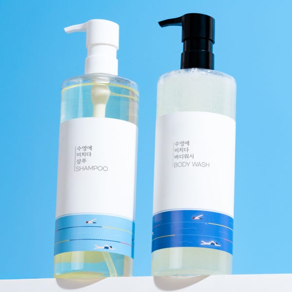 수영에 미치다 수영장 샴푸&바디워시 500ml - 수영샴푸 염소제거 샴푸(+미니어처 소분용기 제공)