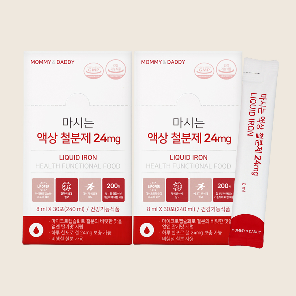 임산부 철분제 비헴철 리포퍼 액상 철분 영양제 24mg 30포, 2개